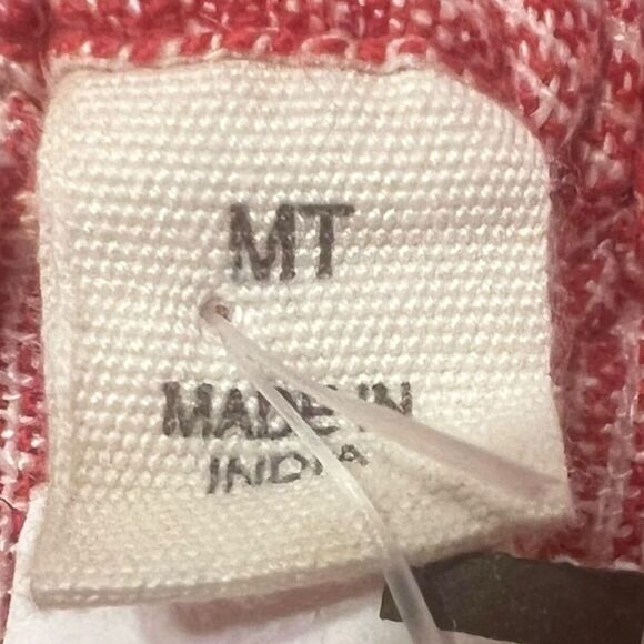 NWT Isaac Mizrahi Linen Wide Leg Pants Red Stripe Pull-On M Tall Summer - Picture 4 of 11